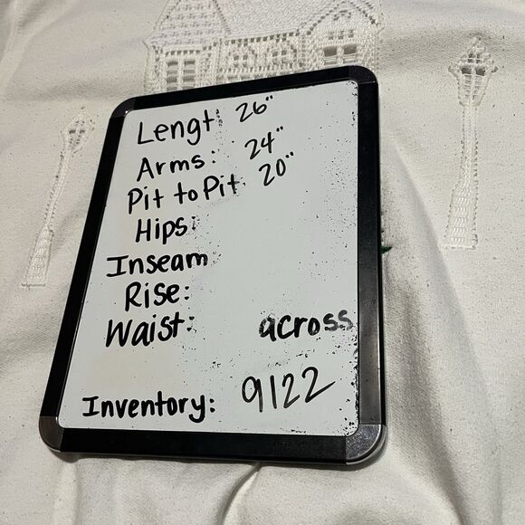 Hanes Her Way Vintage Christmas Village Crochet Cut Out White Sweatshirt Women L - Picture 9 of 9